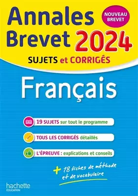 Couverture du produit · Annales BREVET 2024 - Français