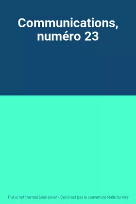 Couverture du produit · Communications, numéro 23