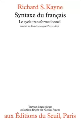 Couverture du produit · Syntaxe du français : Le cycle transformationnel