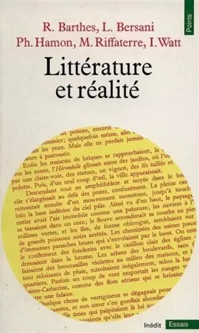 Couverture du produit · Littérature et réalité
