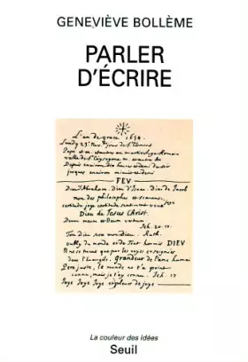 Couverture du produit · Parler d'écrire