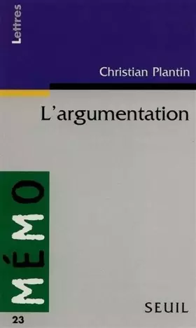 Couverture du produit · L'Argumentation