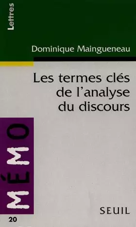 Couverture du produit · Les termes clés de l'analyse du discours