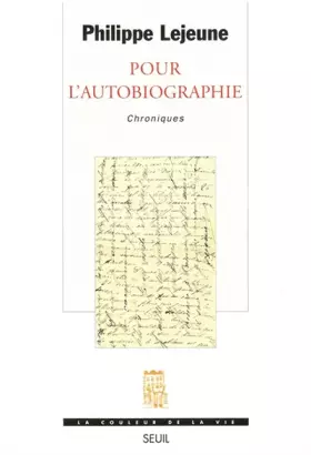 Couverture du produit · POUR L'AUTOBIOGRAPHIE. Chroniques