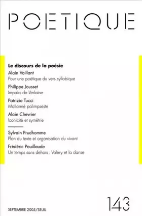 Couverture du produit · Poétique, n° 143