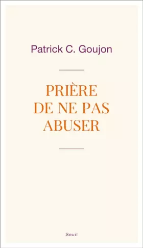 Couverture du produit · Prière de ne pas abuser