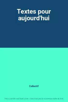 Couverture du produit · Textes pour aujourd'hui