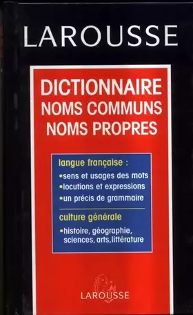 Couverture du produit · DICTIONNAIRE NOMS COMMUNS NOMS PROPRES. Précis de grammaire