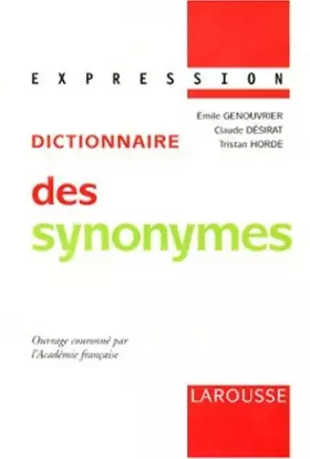 Couverture du produit · Dictionnaire des synonymes