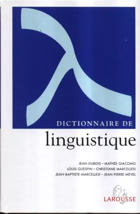 Couverture du produit · Dictionnaire de linguistique