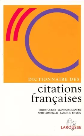 Couverture du produit · Dictionnaire des citations françaises