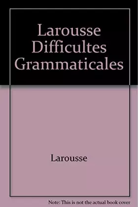 Couverture du produit · Difficultés grammaticales