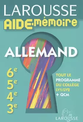Couverture du produit · Larousse Aide-Mémoire Allemand 6e-5e-4e-3e