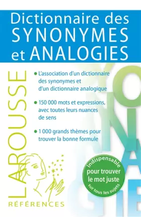 Couverture du produit · Dictionnaire des synonymes et analogies
