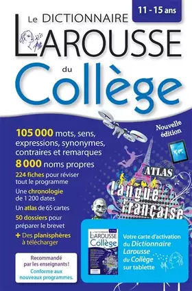 Couverture du produit · Larousse dictionnaire du Collège bimédia