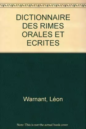 Couverture du produit · DICTIONNAIRE DES RIMES ORALES ET ECRITES
