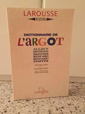 Couverture du produit · Dictionnaire de l'argot
