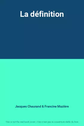 Couverture du produit · La définition