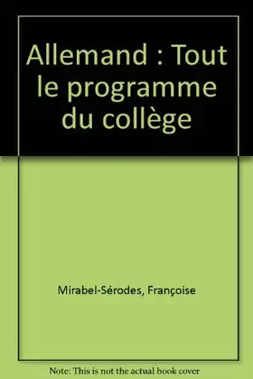 Couverture du produit · Allemand : Tout le programme du collège