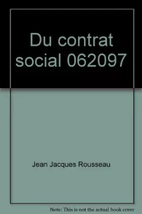 Couverture du produit · DU CONTRAT SOCIAL