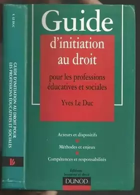 Couverture du produit · Guide d'initiation au droit pour les professions éducatives et sociales