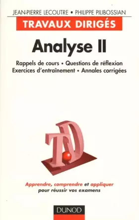 Couverture du produit · Analyse II : Travaux dirigés