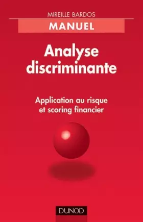 Couverture du produit · Analyse discriminante Application au risque et scoring financier