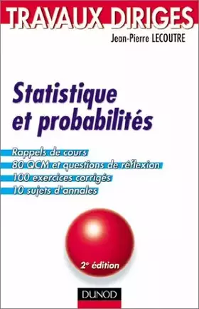 Couverture du produit · Statistique et probabilités : Travaux dirigés