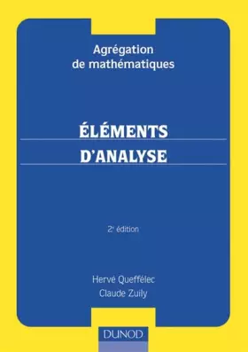 Couverture du produit · Agrégation de mathématiques : Éléments d'analyse