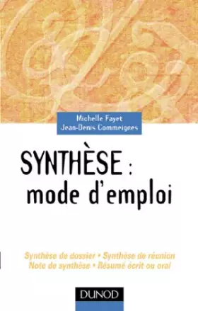 Couverture du produit · Synthèse : Mode d'emploi