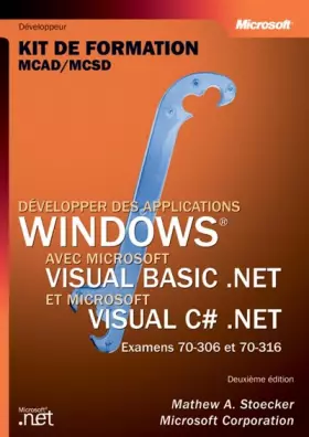 Couverture du produit · Developper des applications windows - avec visual basic .net et c# .net - livre de reference - francais