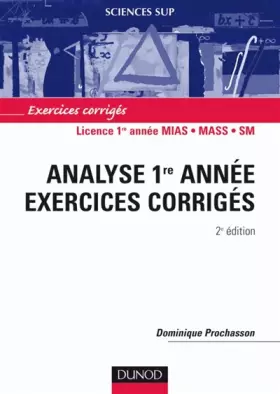 Couverture du produit · Mathématiques - Exercices corrigés - Analyse 1e année