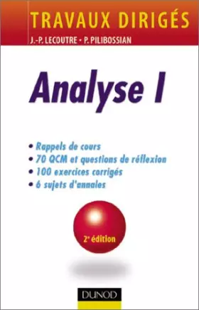 Couverture du produit · Analyse I : Travaux dirigés