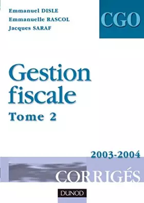 Couverture du produit · Gestion fiscale: Tome 2, Corrigés