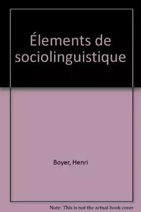 Couverture du produit · Élements de sociolinguistique