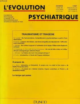 Couverture du produit · l'evolution psychiatrique