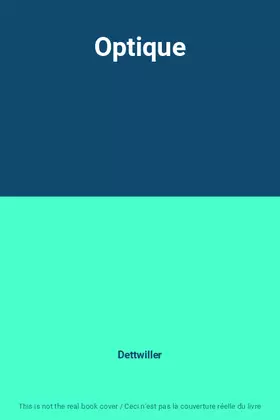 Couverture du produit · Optique