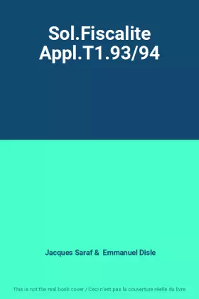 Couverture du produit · Sol.Fiscalite Appl.T1.93/94