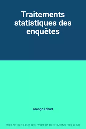Couverture du produit · Traitements statistiques des enquêtes