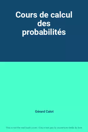 Couverture du produit · Cours de calcul des probabilités