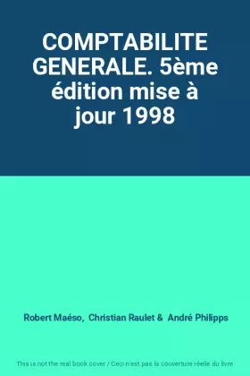 Couverture du produit · COMPTABILITE GENERALE. 5ème édition mise à jour 1998