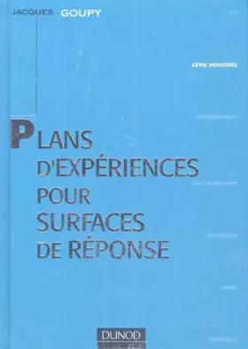 Couverture du produit · PLANS D'EXPERIENCES POUR SURFACES DE REPONSE. Avec CD-Rom