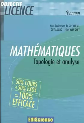 Couverture du produit · Mathématiques 3e Année : Topologie et analyse