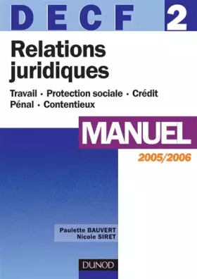 Couverture du produit · Relations juridiques DECF 2