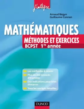 Couverture du produit · Mathématiques Méthodes et Exercices BCPST 1re année