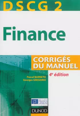 Couverture du produit · DSCG 2 - Finance - 4e édition - Corrigés du manuel
