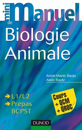 Couverture du produit · Mini manuel de biologie animale : Cours + QCM