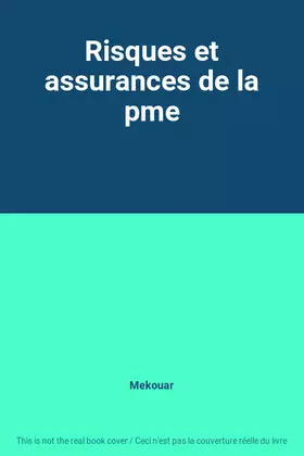 Couverture du produit · Risques et assurances de la pme