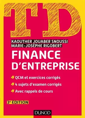 Couverture du produit · TD de finance d'entreprise - 3e éd.