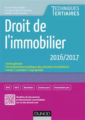 Couverture du produit · Droit de l'immobilier 2016/2017 (2016-2017)